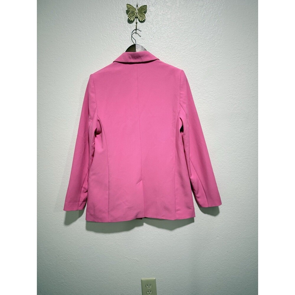 The Drop Women's Pink Lined Long Blazer M Button Closure Pockets Long Sleeve - Picture 8 of 12